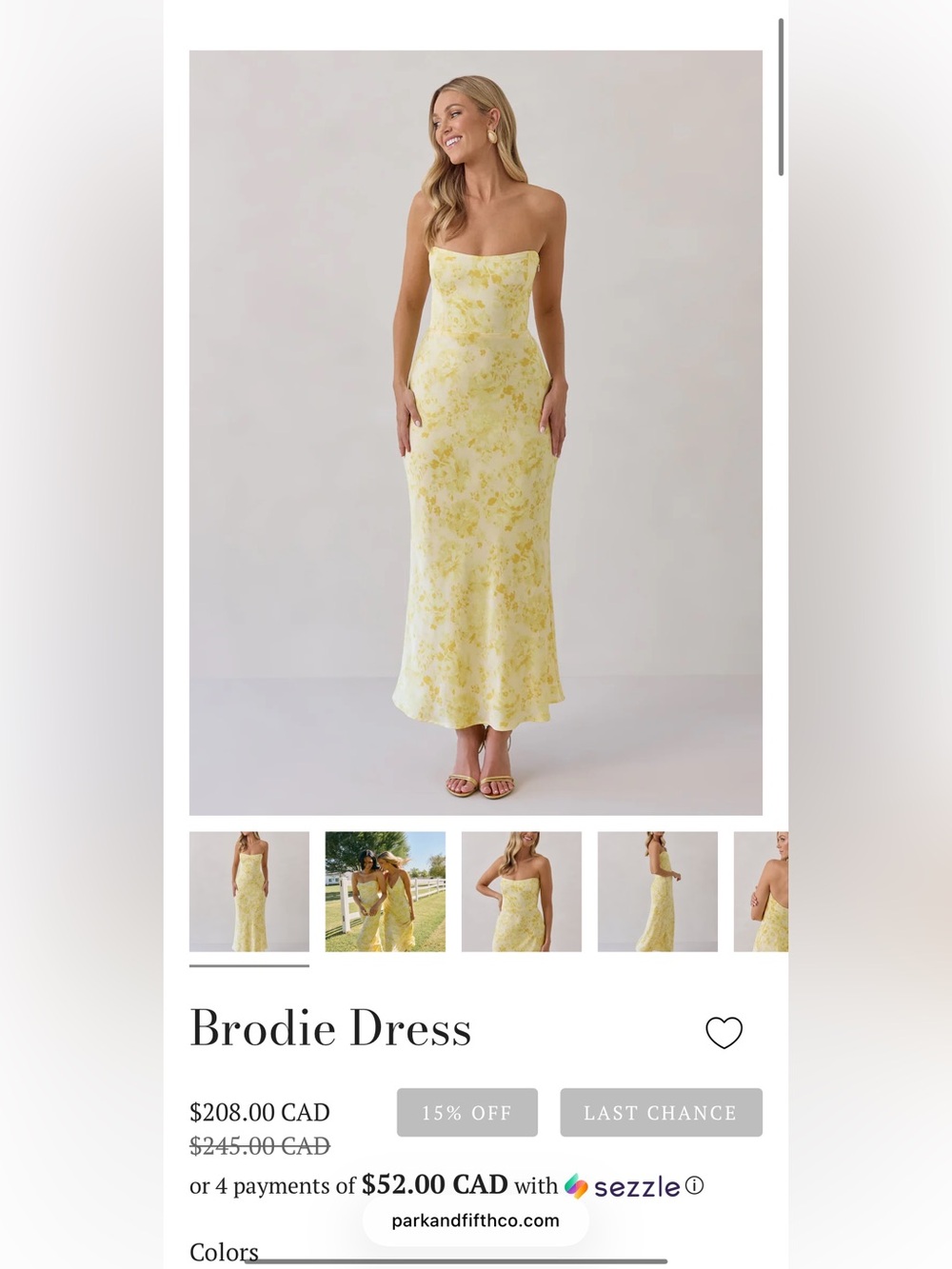 Park & Fifth Strapless White Slip Gown